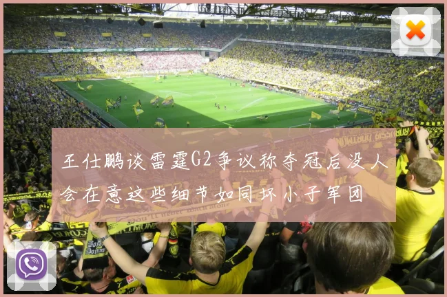 王仕鹏谈雷霆G2争议称夺冠后没人会在意这些细节如同坏小子军团